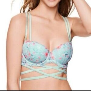 Victoria's Secret Mint Green Floral Bra 36D